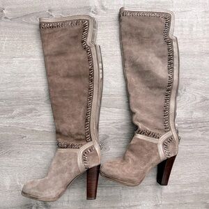 Carlos Santana Marina Neutral Taupe brown over the knee boots women’s 8.5 M